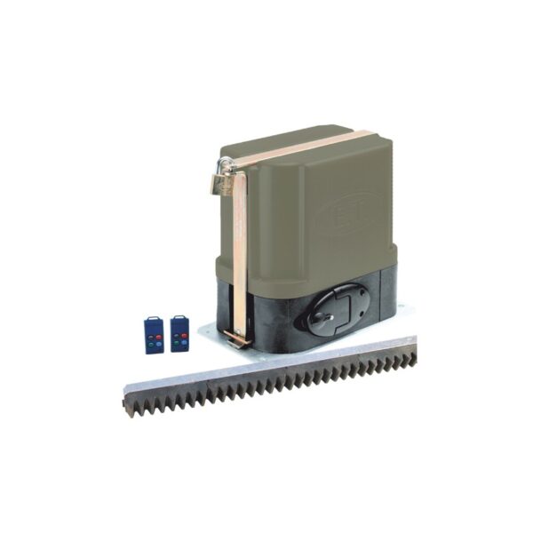 et500 12v gate motor kit incl remotes receiver battery nylon rack